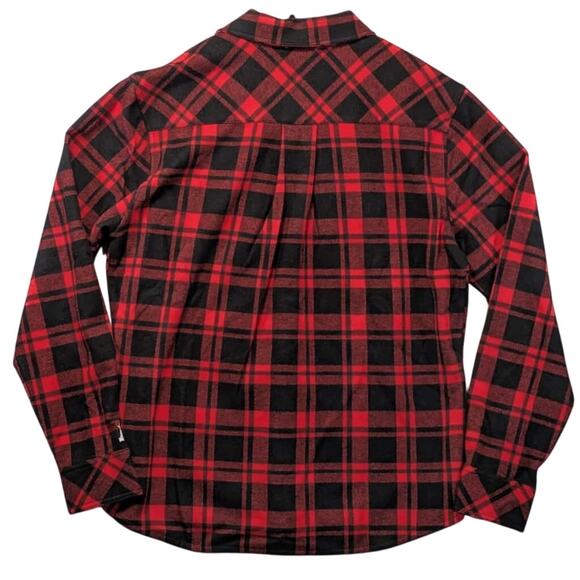 NWT Chubbies The Lumberjack Plaid Flannel Cross Stitch Overshirt Mens M Red - Picture 2 of 12